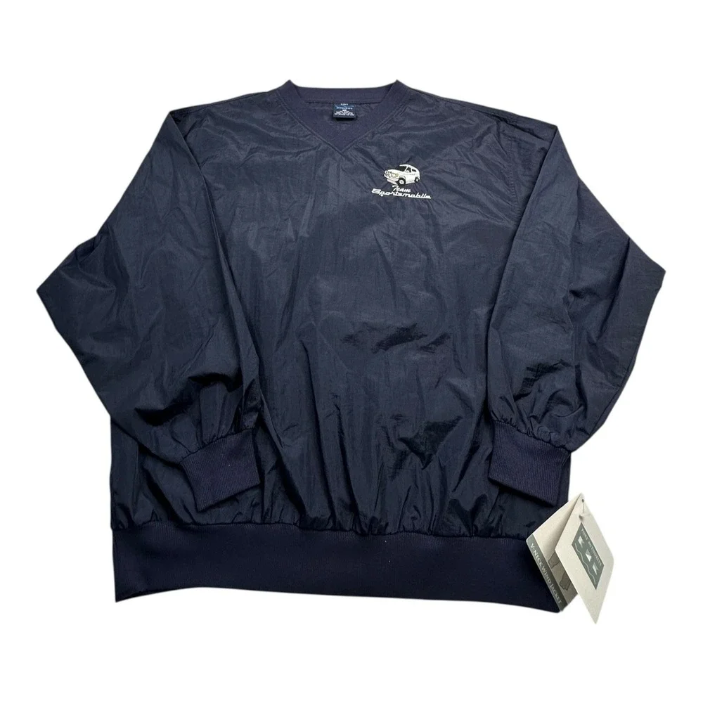 Port Authority Team Sportamobile V-Neck Pullover Windbreaker Mens XL Navy Nylon